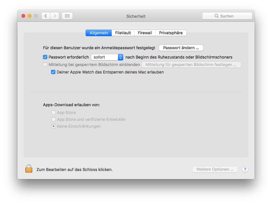 macOS Systemeinstellung