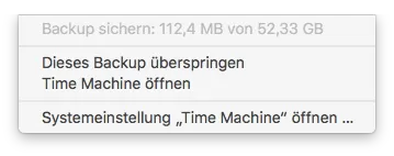 Time Machine sichert Backup